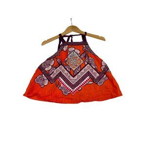 Free People Orange and Purple Halter Top